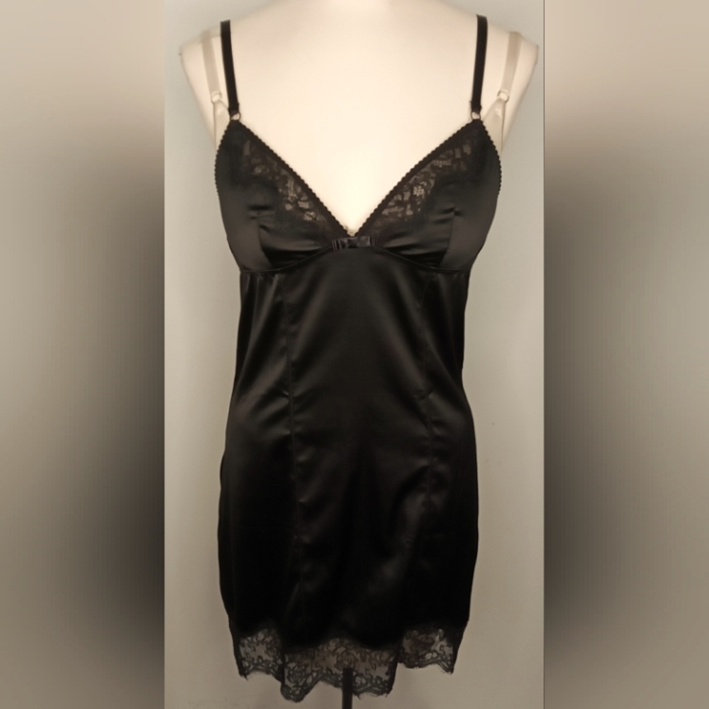 D&G Satin Lace Detailed Slip Dress